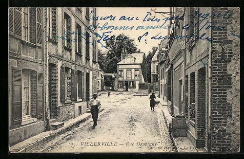 Cpa villerville rue - daubigny,
