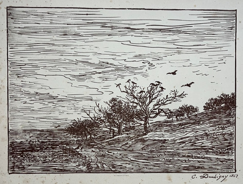 Arbre corbeaux gravure - gravure, victor