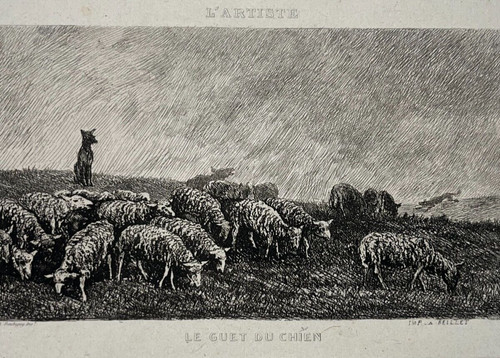Guet chien gravure eau - du,