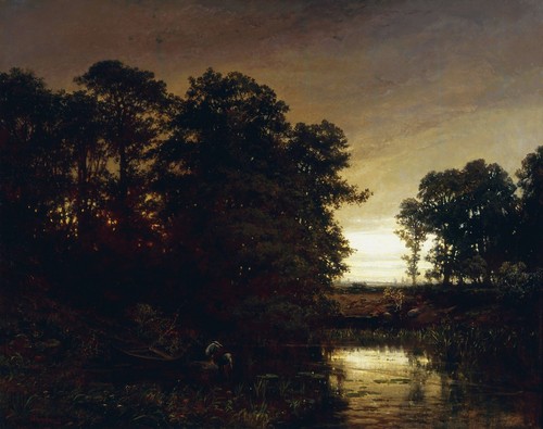 Daubigny paesaggio con stagno - paesaggio,