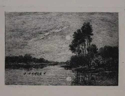 Daubigny levé lune - daubigny,